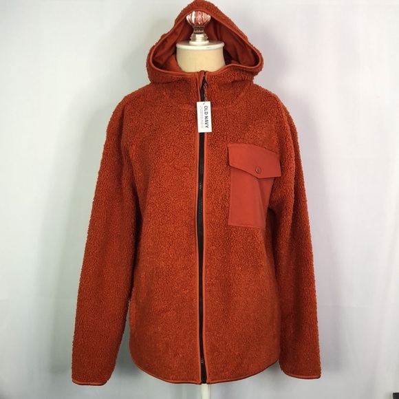 Old Navy Men Cozy Sherpa Hooded Full Zip Jacket Size S - Picture 5 of 13